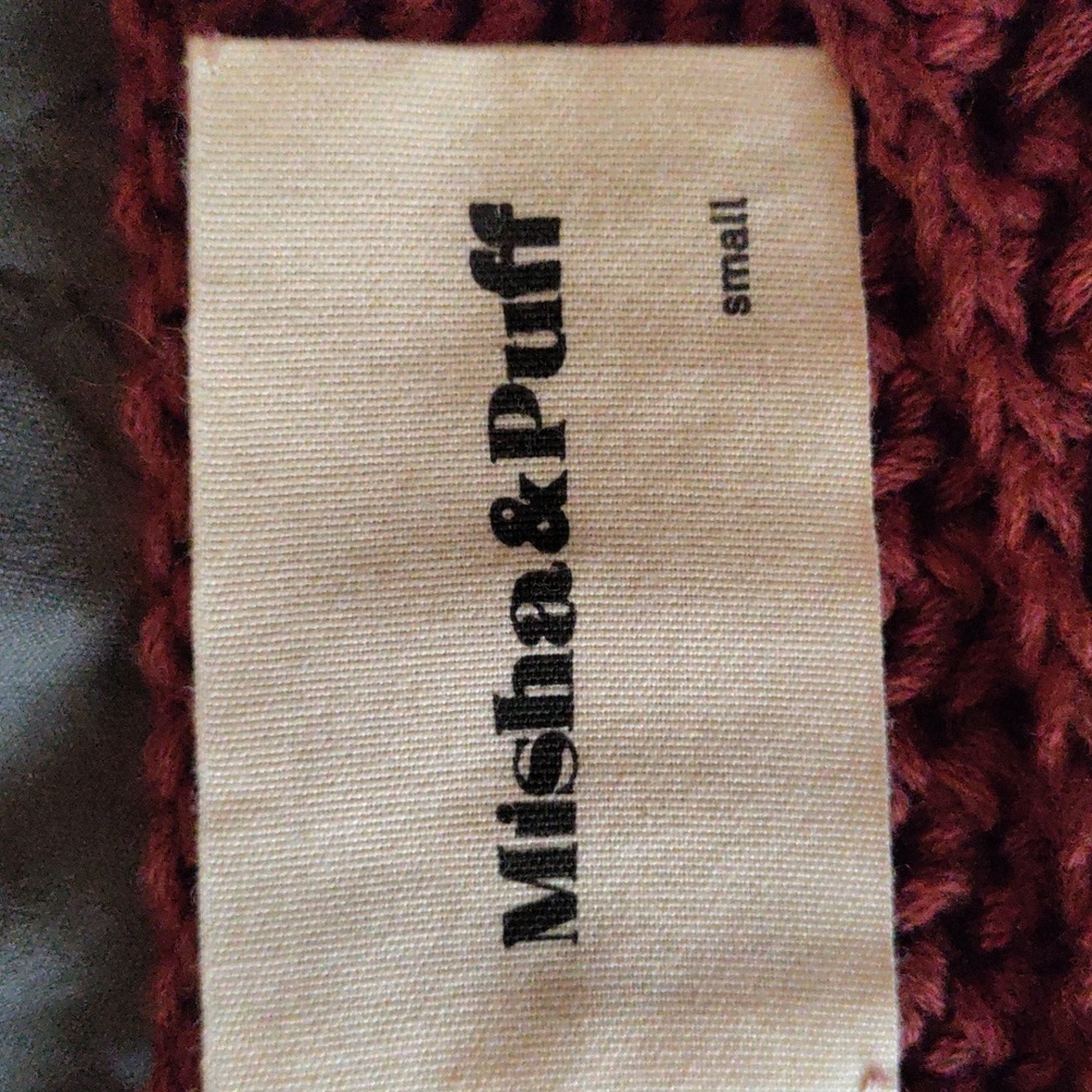 Misha & Puff Women's Soft, Cotton Net Knit Sweater - Rust Brown - Picture 8 of 12